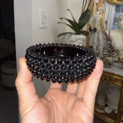 Vintage Deep Amethyst Hobnail Glass Bowl / Ashtray / Catch All