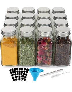 All new 16pcs pack 6oz glass spice jars shaker lids