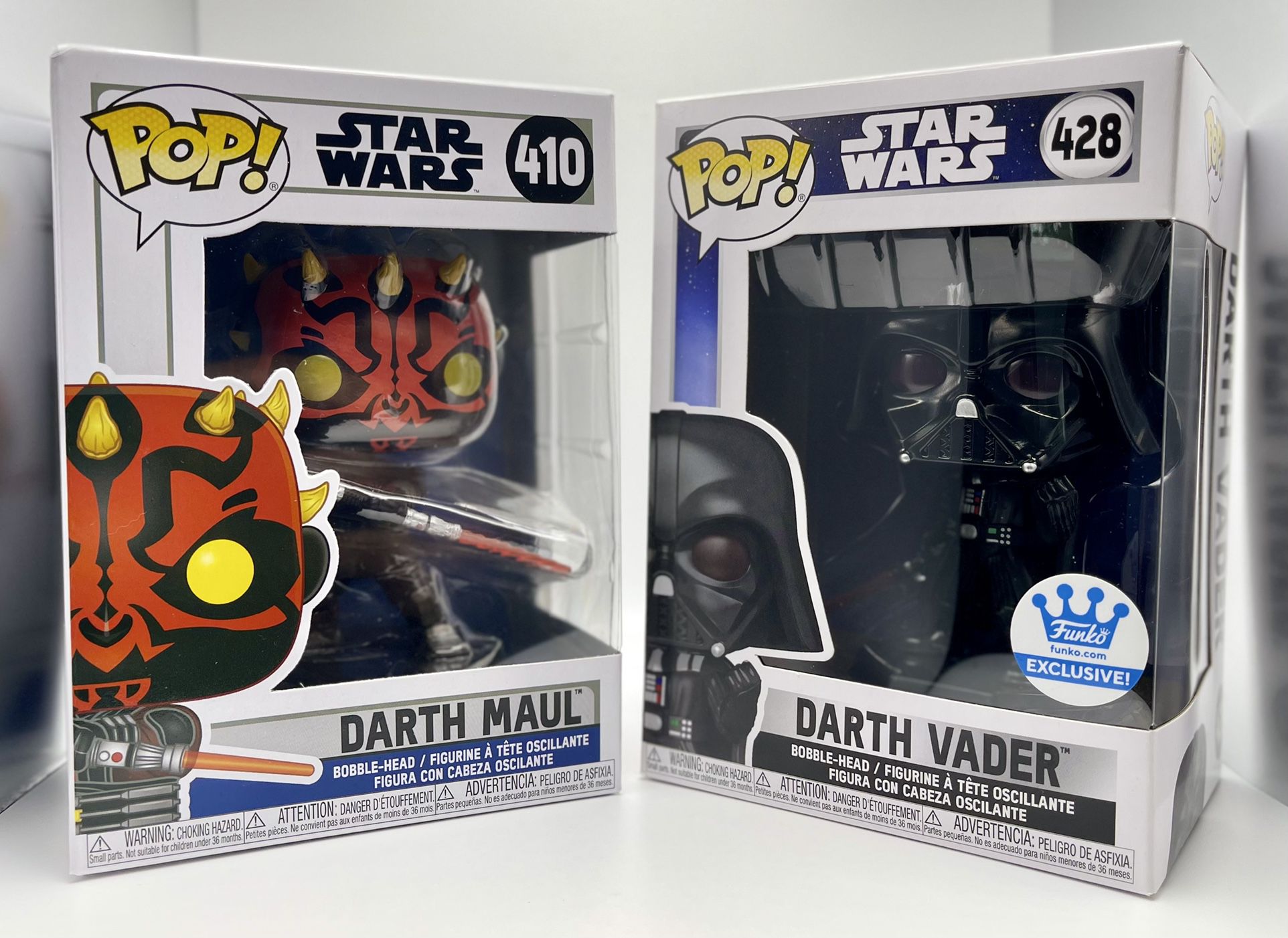 Disney Star Wars Darth Maul & Darth Vader Funko POP! Bundle Lot Set