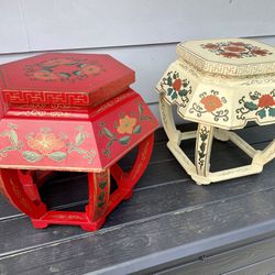 Pair Of Vintage Asian Side tables 