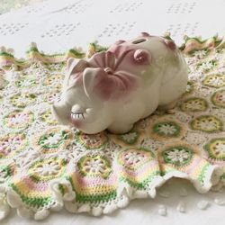 Vintage Large Shawnee Smiley Piggy Bank