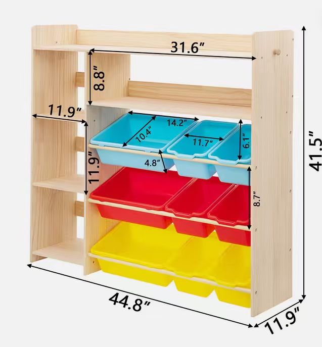 Toys Organizer Shelf With Bins