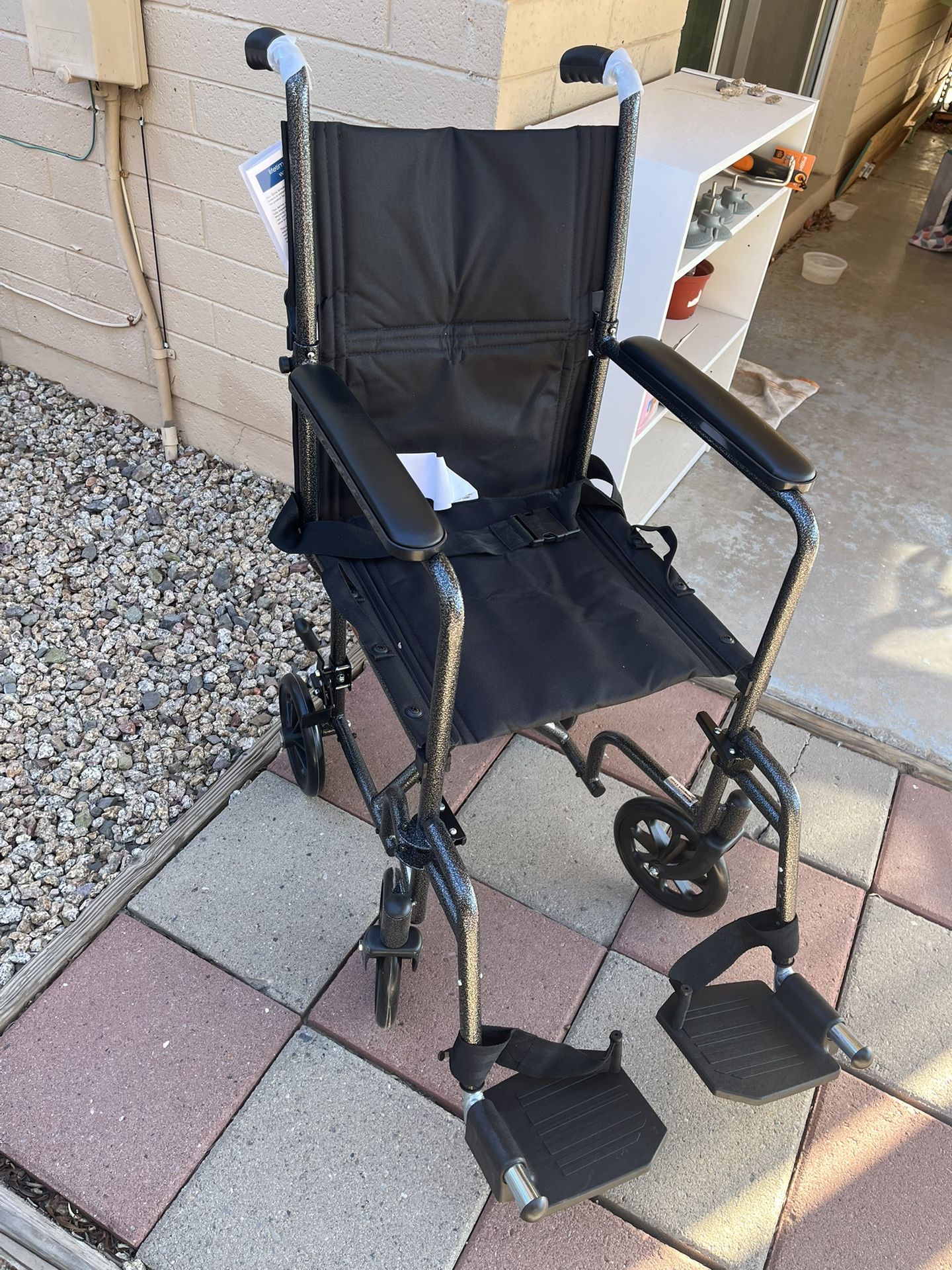 Wheelchair W/Footrests, Brand New, 16” Seat. Won’t Last