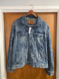 Classic Blue Denim Jean Jacket men's American eagle trucker flex XL