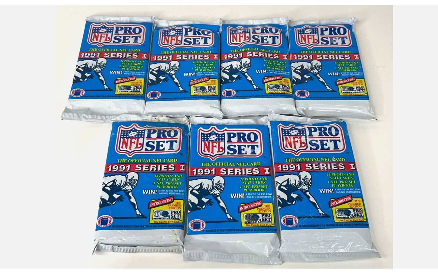 Official 1991 NFL Pro-Set Series I Football Cards 7-Pack