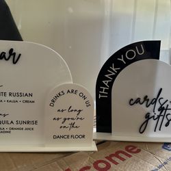 Bar & Card/Gift Sign For Wedding