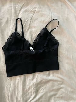 PINK Black Lace Trim Bralette (M)