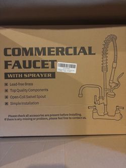 Commercial faucet with sprayer
