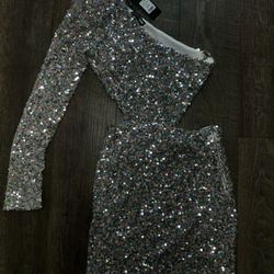 Silver Sequin Dress 