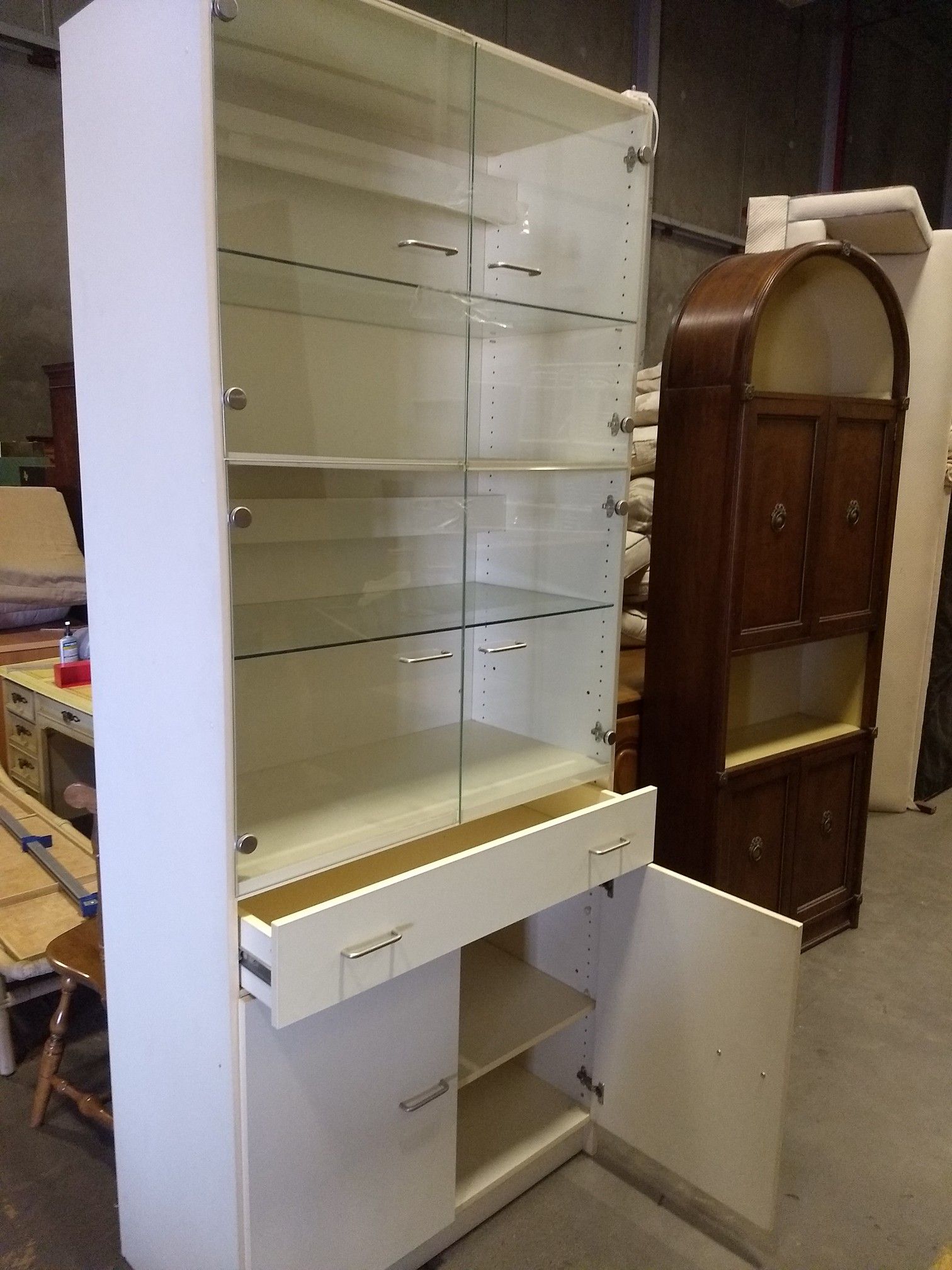 Tall glass cabinet