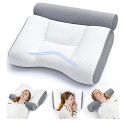 Memory Foam Pillows 1 Pack Bed Pillows for Sleeping with Removable Pillow Cover for Back, 