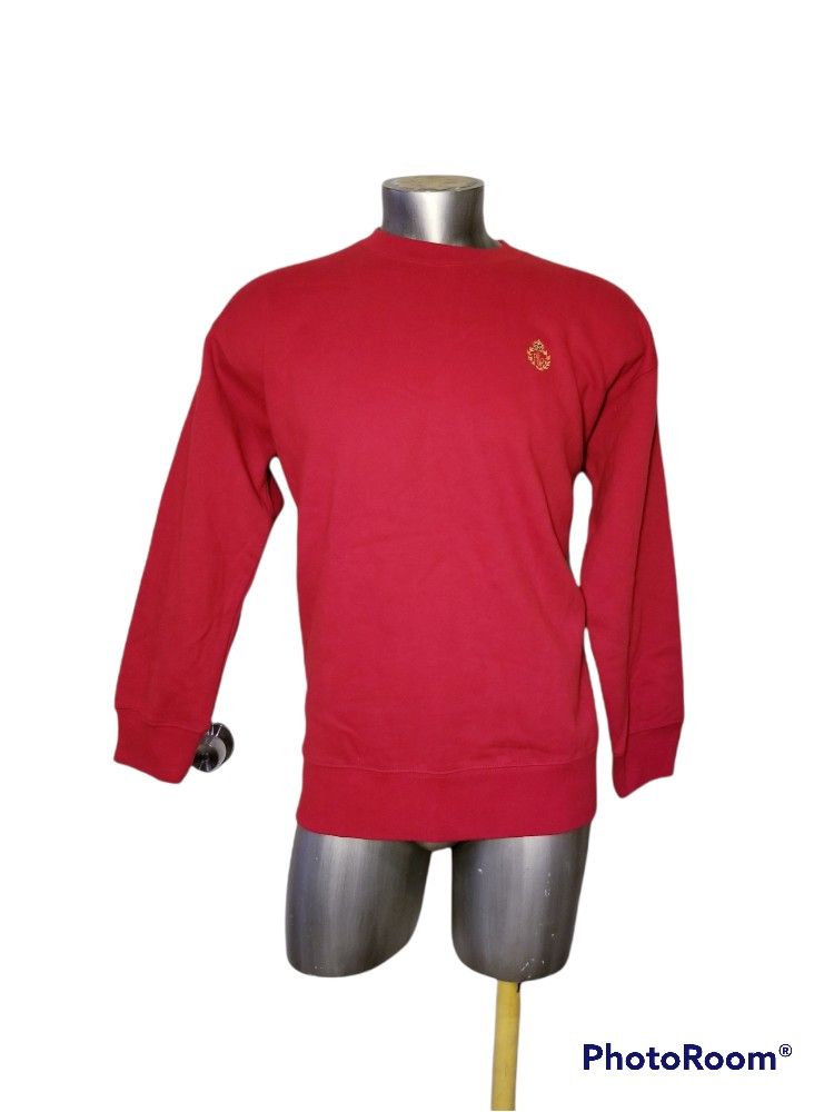 LAUREN BY RALPH LAUREN MEN CREW NECK RED SWEATER COTTON ACRYLIC SIZE LARGE