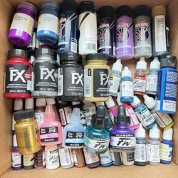 Assorted Acrylic Paints and Inks
