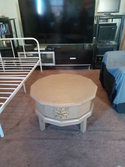 Vintage side table or coffee table olive color 31 wide 18.5 height