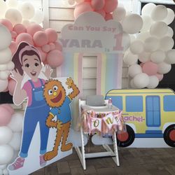 Ms Rachel birthday Party cutouts Backdrop