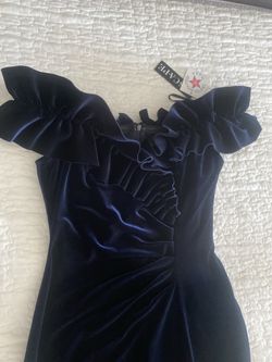Formal Dress in Blue Velvet  size 12