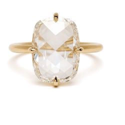14K Gold Ring / 3.52ct Lab Rose Cut Diamond 