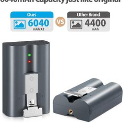 2 Packs 6040mAh Rechargeable Battery Compatible with Ring-Video Doorbell 2/3/4, Video Doorbell 3 Plus, Stick Up Cam Battery (2nd & 3rd Gen) and Spotli