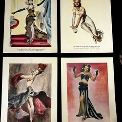 4 Ziegfeld Girl Posters 1941 Ziegfeld's Follies Girls Poster Illustrations