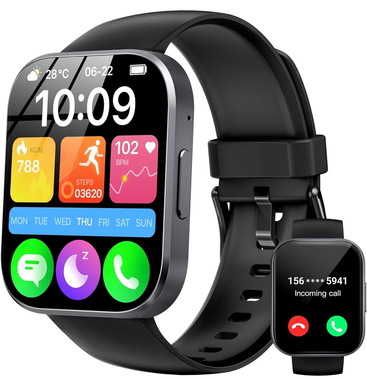 2025 Smart Watch(Answer/Make Call), 1.91" HD Smart Watches for Men Women, Fitness Tracker with Heart Rate Sleep SpO2 Monitor, IP68 Waterproof, 140+Spo