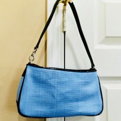 Nine West Weaved Pleather Baguette Purse
