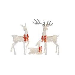 Home Accents Set of 3 Polar Wishes LED Deer Family Holiday Yard Decoration