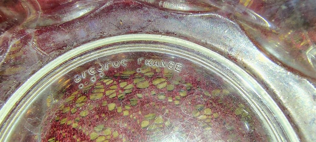 Two Identical Arcorac Of France Glass Dishes * Antique 