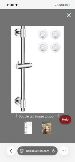 Chrome Shower Slide Bar with Suction Mounts