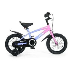 12 in Kid Bike for Boys and Girls Gradient Purple Bicycle with Training Wheels, Bell and Dual Brakes