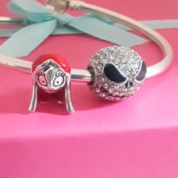 2 NIGHTMARE BEFORE CHRISTMAS CHARMS PANDORA COMPATIBLE 