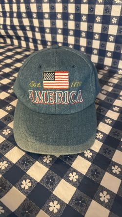 American flag denim hat