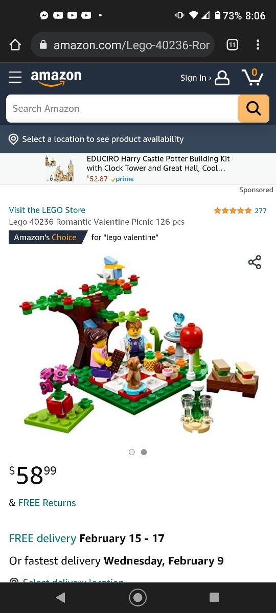 Retired Lego Valentine Day Picnic 🧺 Set