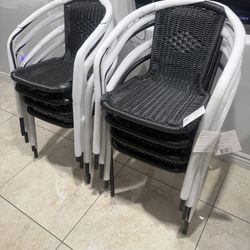 Brand New Carnegy Avenue "Lila" Black Rattan Chairs - Set of 8
