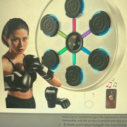 NEW Music Boxing Machine. W/Boxing Gloves, Boxing Machine Wall Mounted Music, Wall Boxing Machine Trainer w/9 Modes,Smart Display Screen,LED Lights. 