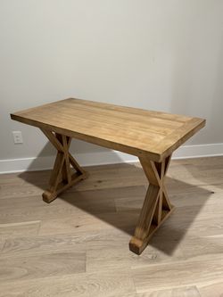 Casual Distressed Wood Writing Table with Sled Base
