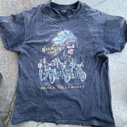 Vintage 90s 3d Emblem Tshirt Biker Tee Sz Mens L