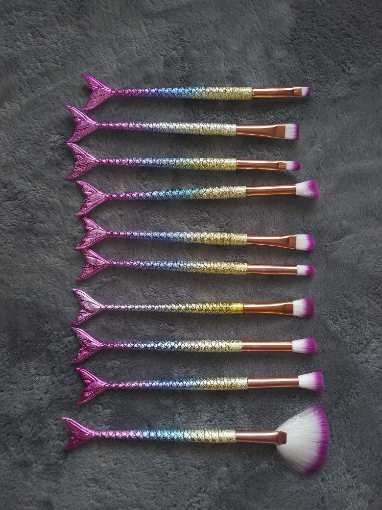 10pc mermaid brushes