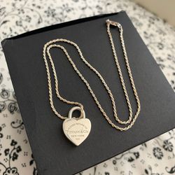 Tiffany silver locked heart necklace