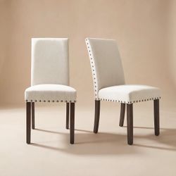 Upholstered Dining Chairs with Nailhead Trim