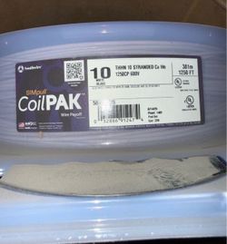 10 AWG white THHN copper wire, 1,250 ft