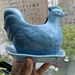 Vintage Chicken Planter With Drainage Hole