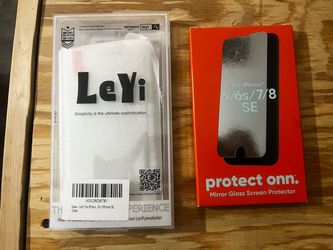 LeYi iPhone SE Case + Onn Mirror Screen Protector Bundle