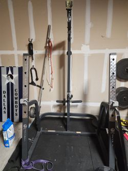 Workout Station, Squat Rack, Adjustable Cables.