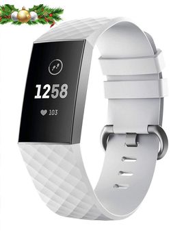 Carhope Compatible Fitbit Charge 3 Bands, Soft Silicone Replacement Band for Fitbit Charge 3, Charge 3 SE, Newest Adjustable Sport Strap Smartwatch F