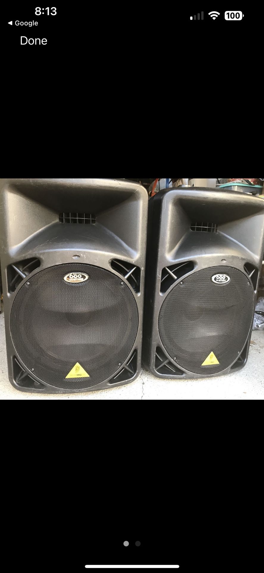 2 Behringer B415DSP Eurolive 600W 15" Gorilla PA Speaker with Integrated Mixer