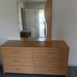 Night Stand And Dresser With Mirror