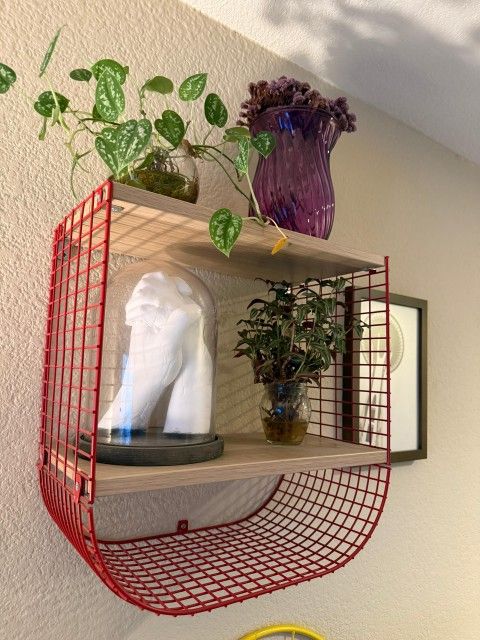 Ikea - Red Wire Wall Shelf