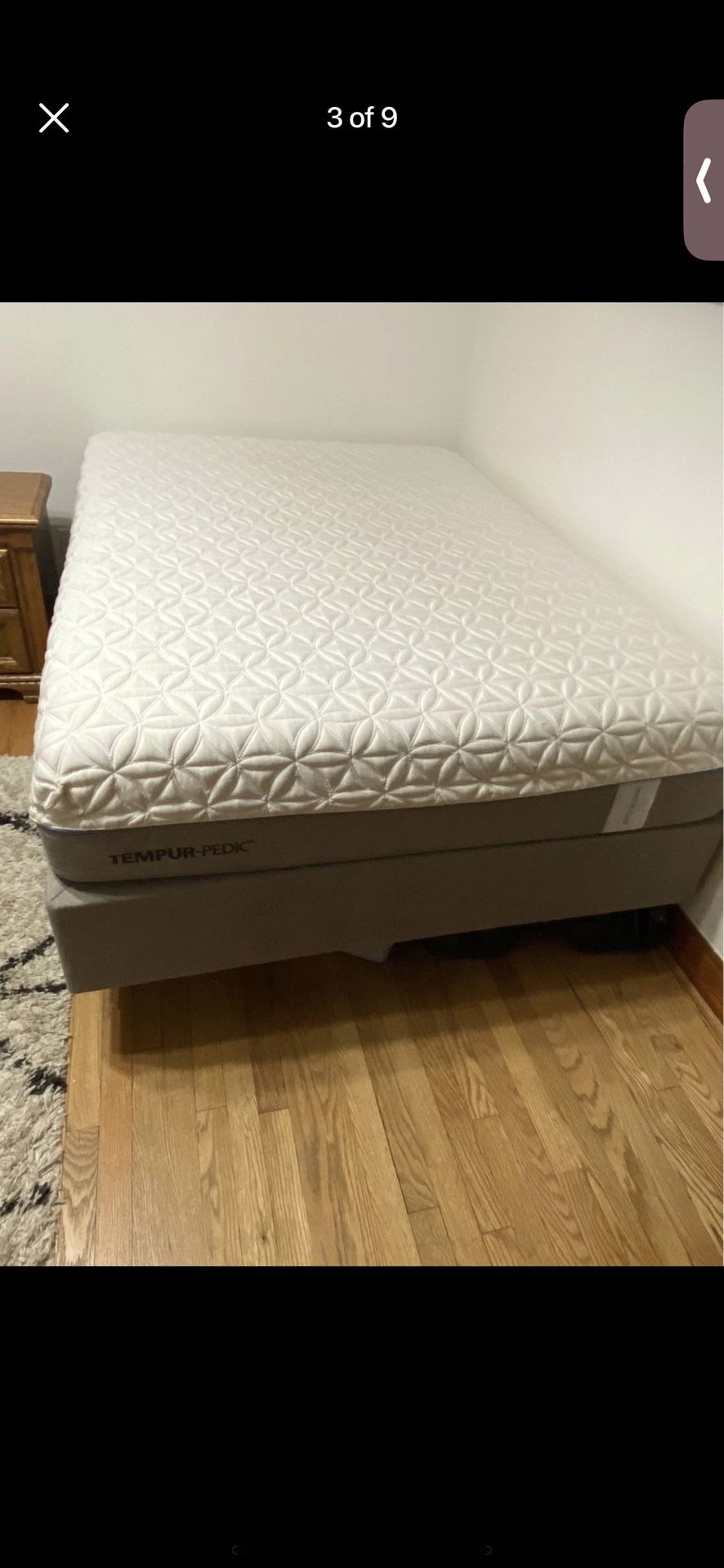 Full Size Tempur-pedic Bed And Adjustable Box Spring 