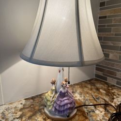 Vintage German Porcelain Figurine Table Lamp - Hand Painted - 3 Ladies