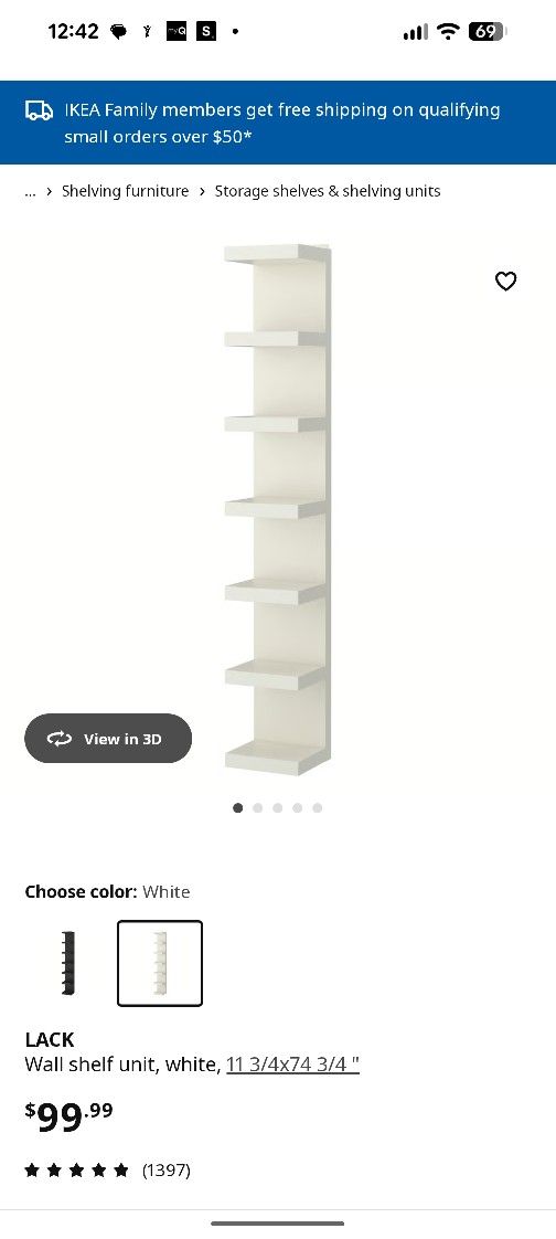 Lack White Wall Shelf